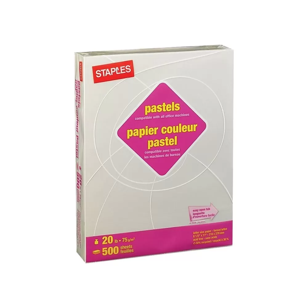 Staples 30% Recycled Pastel Multipurpose Paper, 20 lbs., 8.5" x 11", Cream, 500/Ream (14789) Online