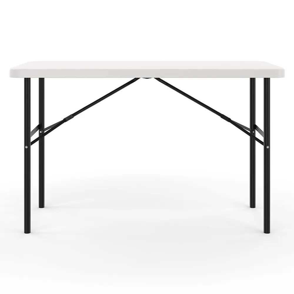 Staples 4' x 24" Heavy Duty Plastic Folding Table, Gray (79203/54406) Best