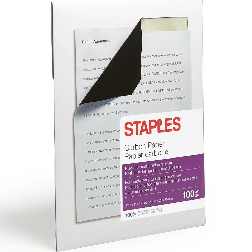 Staples ® 8.25" x 11.25" Medical Carbon Paper, Black, 100 Sheets/Ream, /Box (ST34694) Store