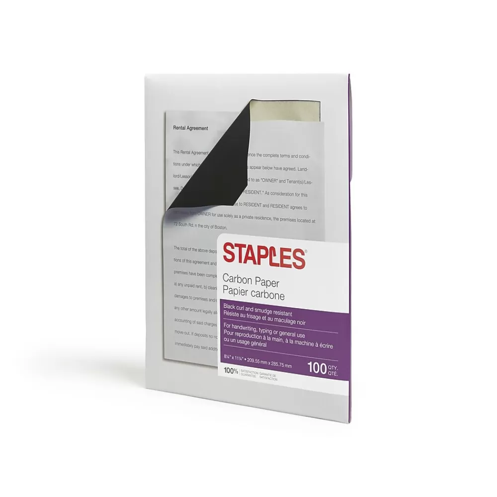 Staples ® 8.25" x 11.25" Medical Carbon Paper, Black, 100 Sheets/Ream, /Box (ST34694) Store