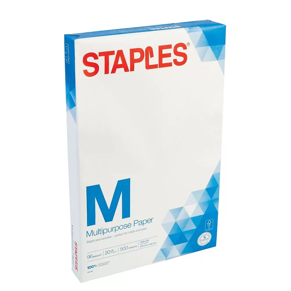 Staples 11" x 17" Multipurpose Paper, 20 lbs., 96 Brightness, 500/Ream (05033) Fashion