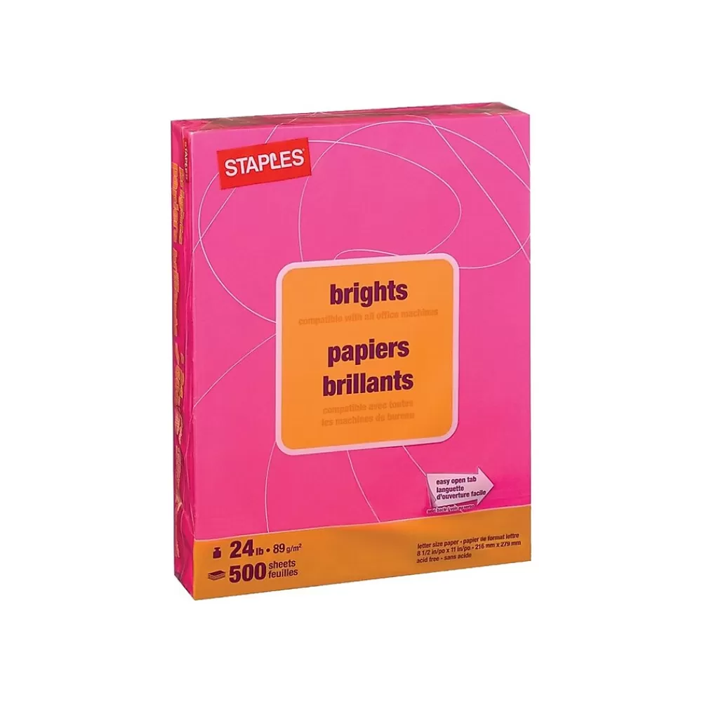 Staples Brights Multipurpose Paper, 24 lbs., 8.5" x 11", , 500/Ream (20109) Fuchsia Store