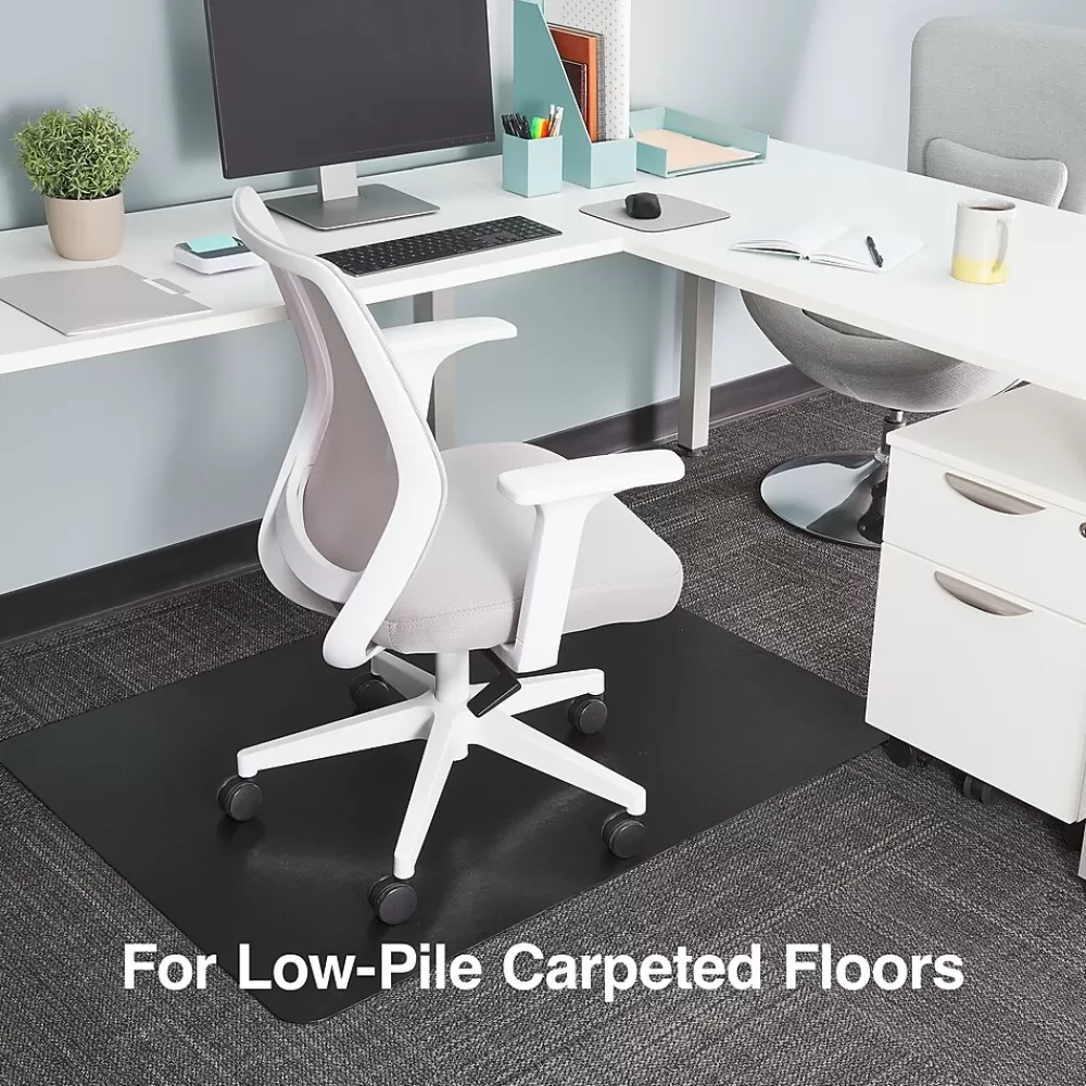 Staples ® Carpet Chair Mat, 36" x 48'', Low-Pile, Black (26991) Clearance