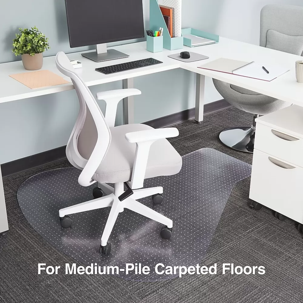 Staples ® Carpet Chair Mat, Medium-Pile, Clear (28594) Best