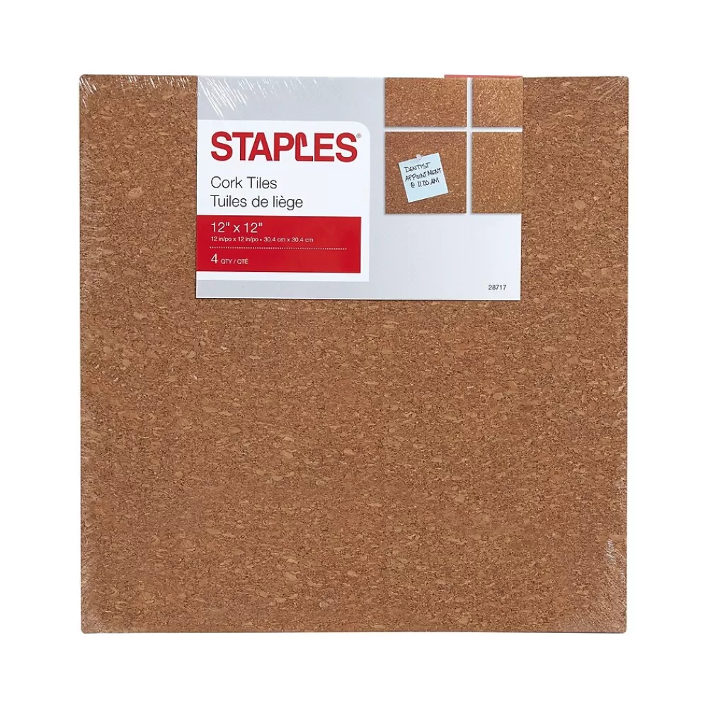 Staples Cork Bulletin Board, 1' x 1' (28717) Flash Sale