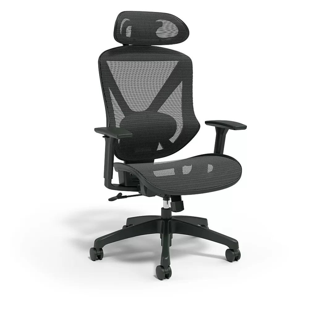 Staples ® Dexley Ergonomic Mesh Swivel Task Chair, (UN56946) Black Fashion