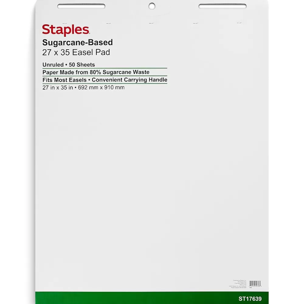 Staples Easel Pads, 27" x 35", White, 50 Sheets/Pad, 4 Pads/Carton (ST17639) Sale