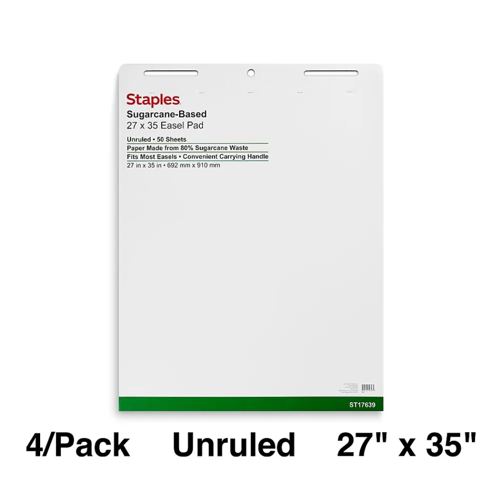 Staples Easel Pads, 27" x 35", White, 50 Sheets/Pad, 4 Pads/Carton (ST17639) Sale