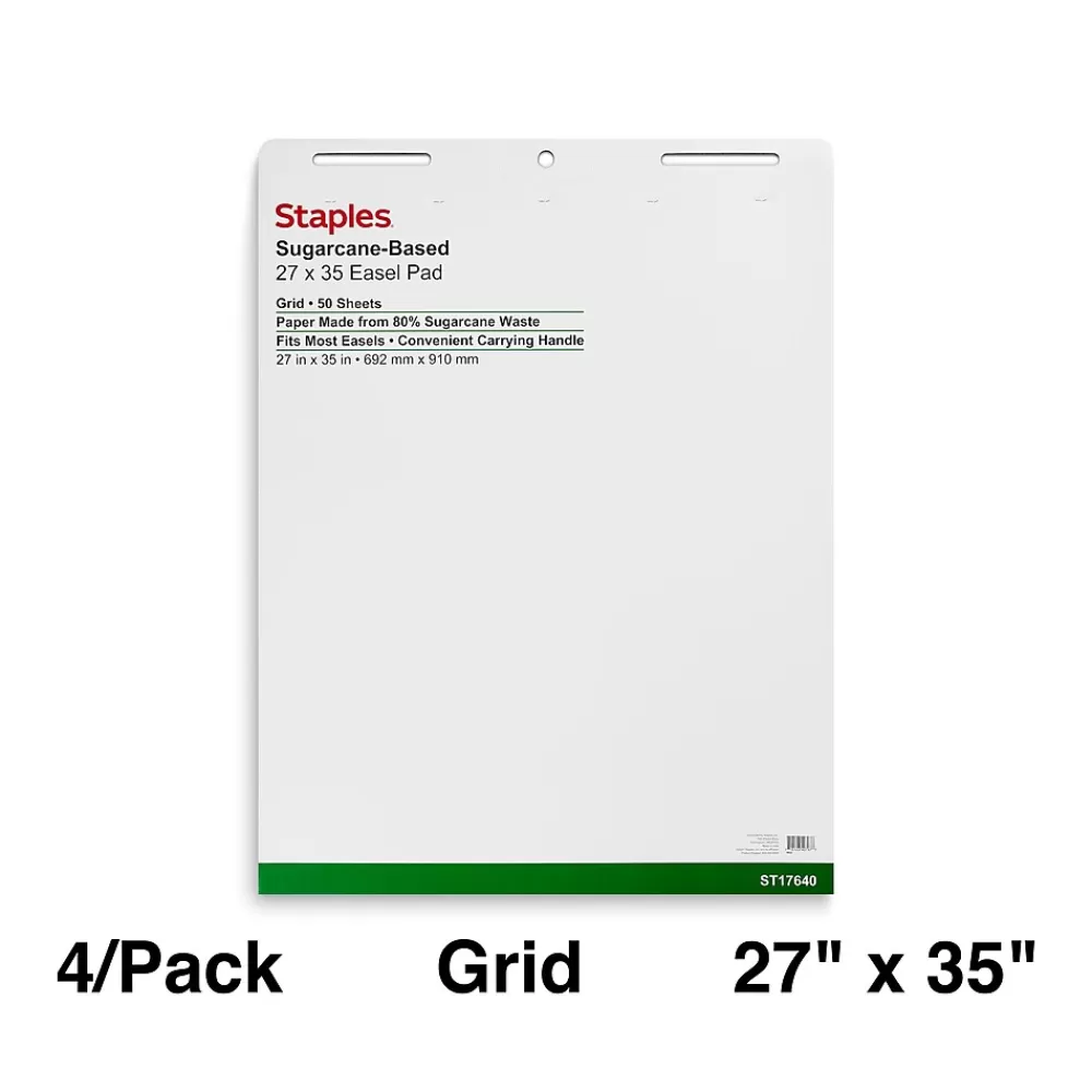 Staples Easel Pads, 27" x 35", White, 50 Sheets/Pad, 4 Pads/Carton (ST17640) Clearance