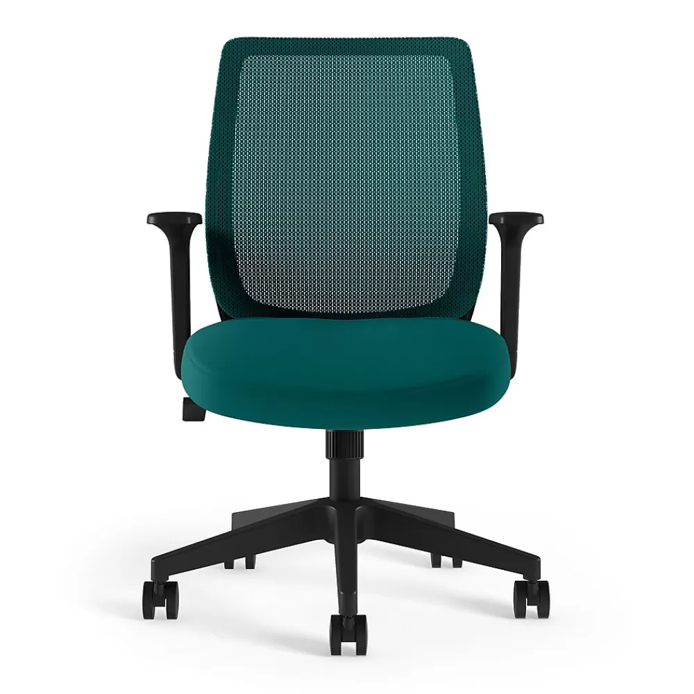 Staples Essentials Ergonomic Fabric Swivel Task Chair, (UN60410) Teal Sale