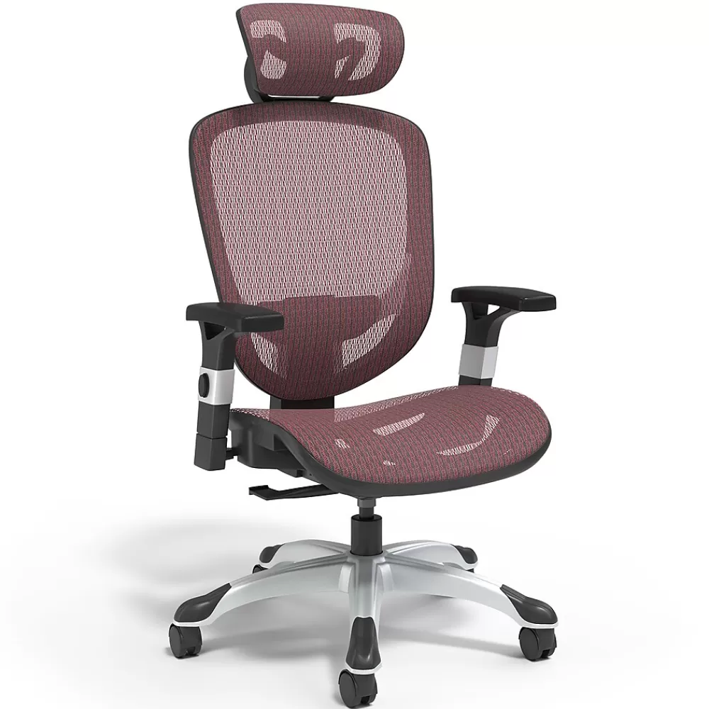 Staples Hyken Ergonomic Mesh Swivel Task Chair, Maroon (UN59462) Red Fashion