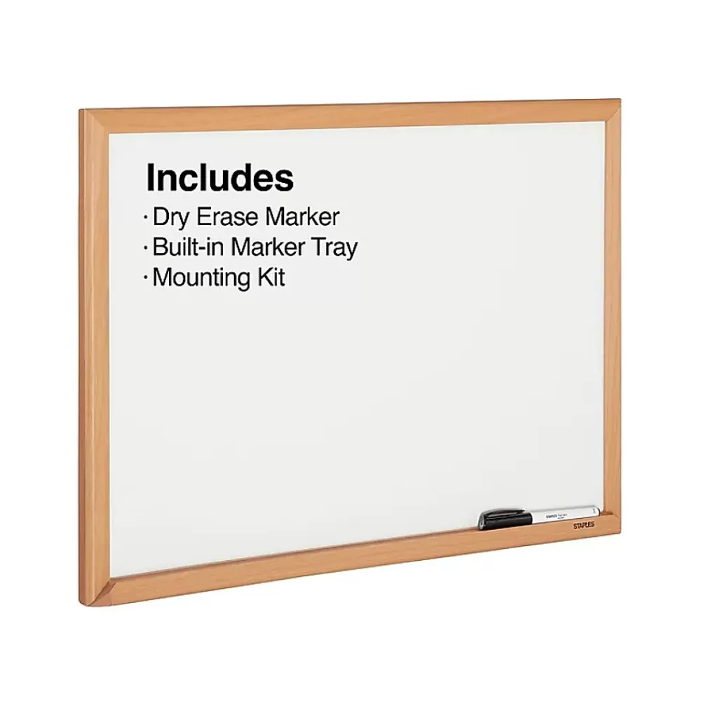 Staples Melamine Dry-Erase Whiteboard, MDF Frame, 2' x 1.5' (50069) Clearance