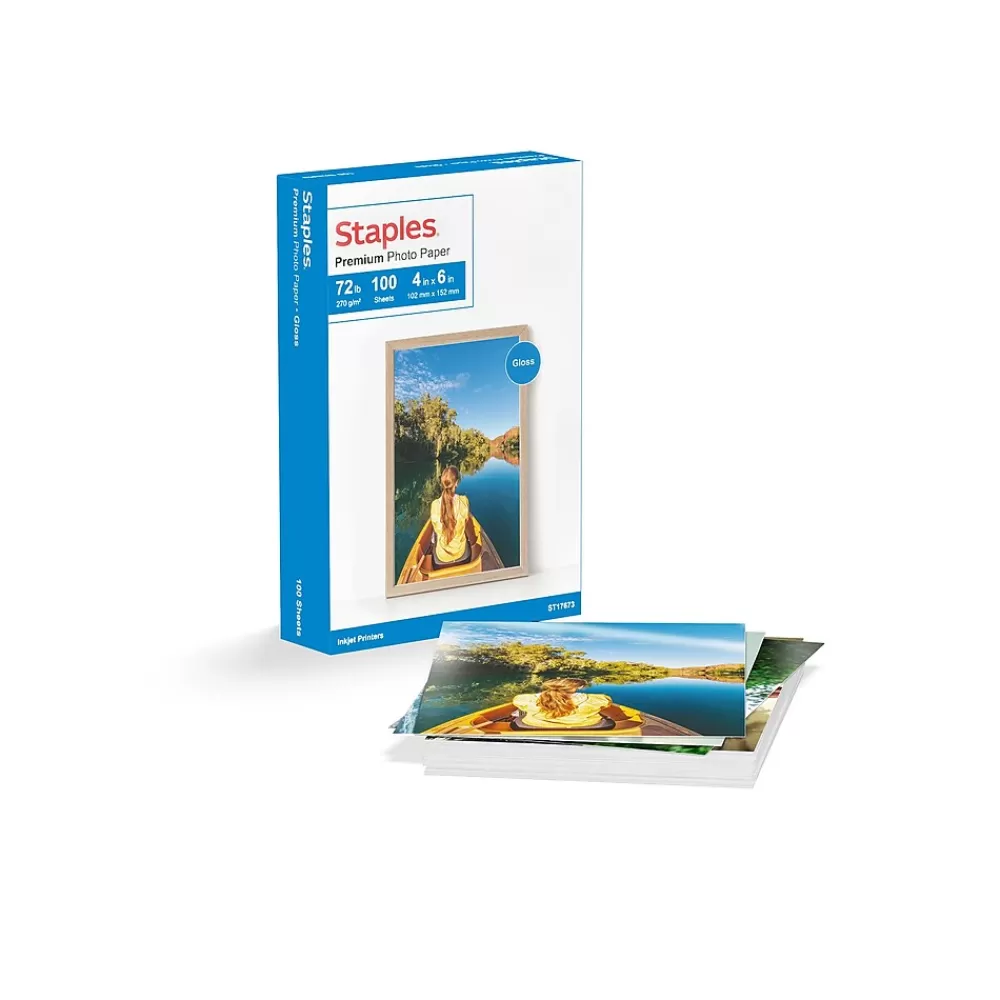 Staples ® Premium Glossy Photo Paper, 4" x 6", 100 Sheets/Pack (ST17673) Cheap