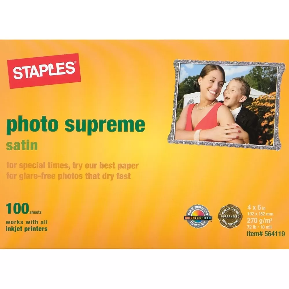 Staples ® Ultra Premium Photo Paper, 11.5 mil, 4" x 6", 100 Sheets/Pk Sale