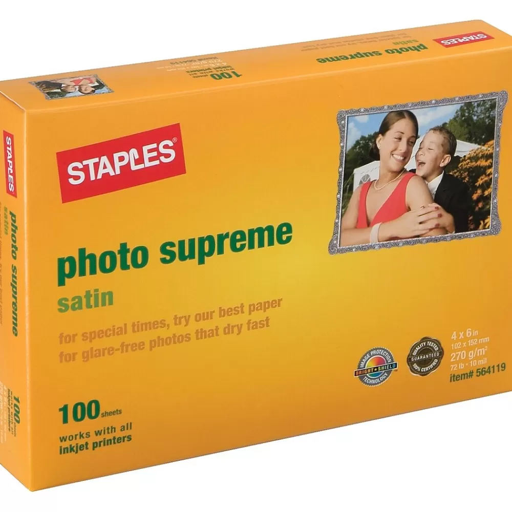 Staples ® Ultra Premium Photo Paper, 11.5 mil, 4" x 6", 100 Sheets/Pk Sale