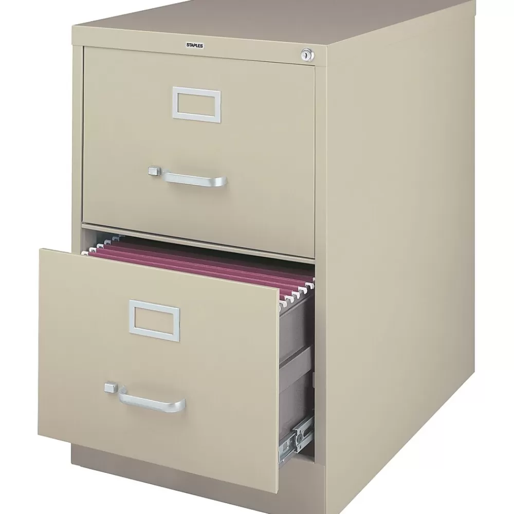 Staples ® Vertical File Cabinet, Legal, 2-Drawer, Putty, 25"D (25158D) Cheap