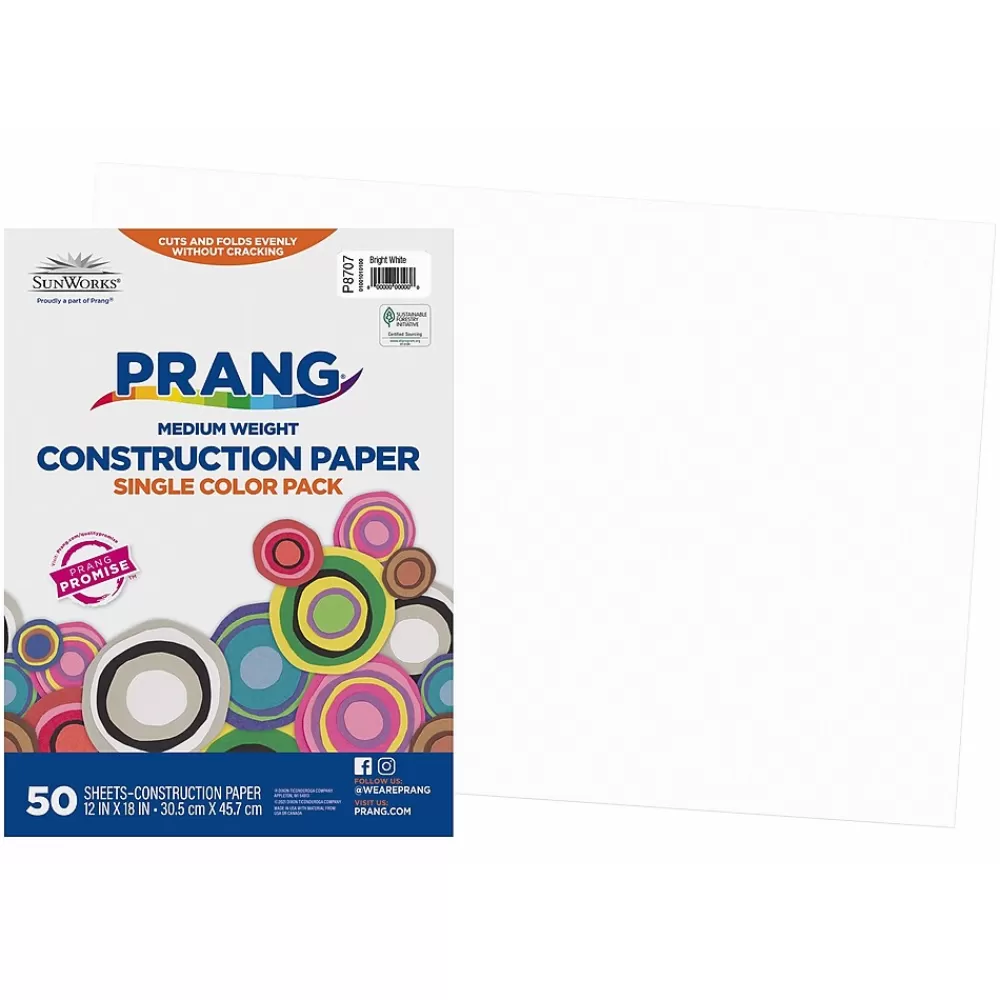 SunWorks 12" x 18" Construction Paper, Bright White, 50 Sheets (PAC8707) Shop