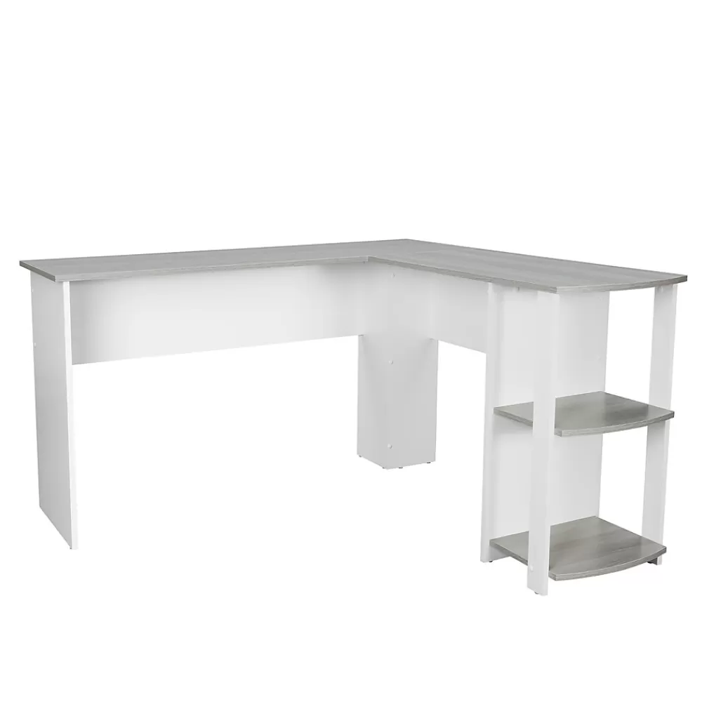 Techni Mobili 51" Mixed Materials L-Shaped Desk, Gray (RTA-8413L-GRY) Flash Sale