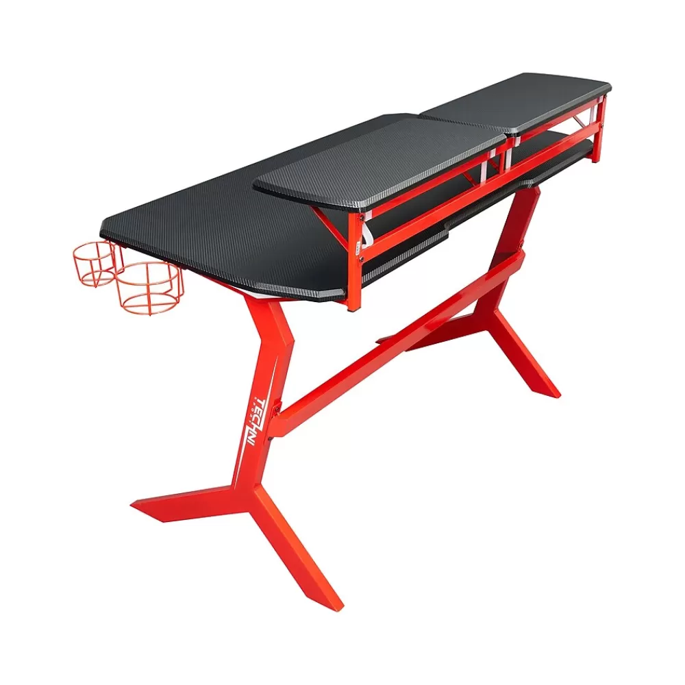 Techni Sport Stryker 50" Computer Desk, Red/Black (RTA-TS201-RED) Online