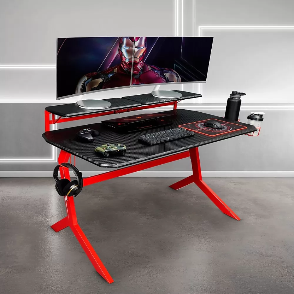 Techni Sport Stryker 50" Computer Desk, Red/Black (RTA-TS201-RED) Online