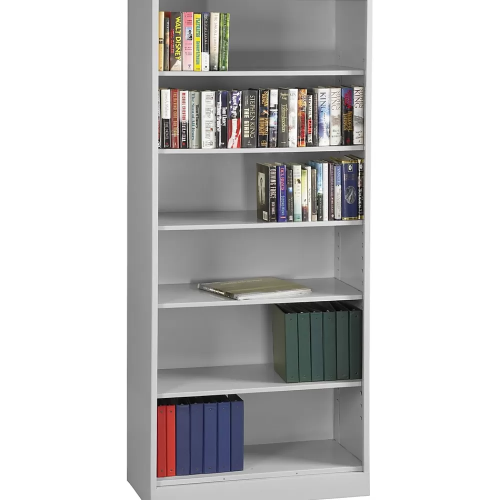 Tennsco 84"H 6-Shelf Welded Bookcase, Light Grey (TNN-BC1884LGY) Outlet