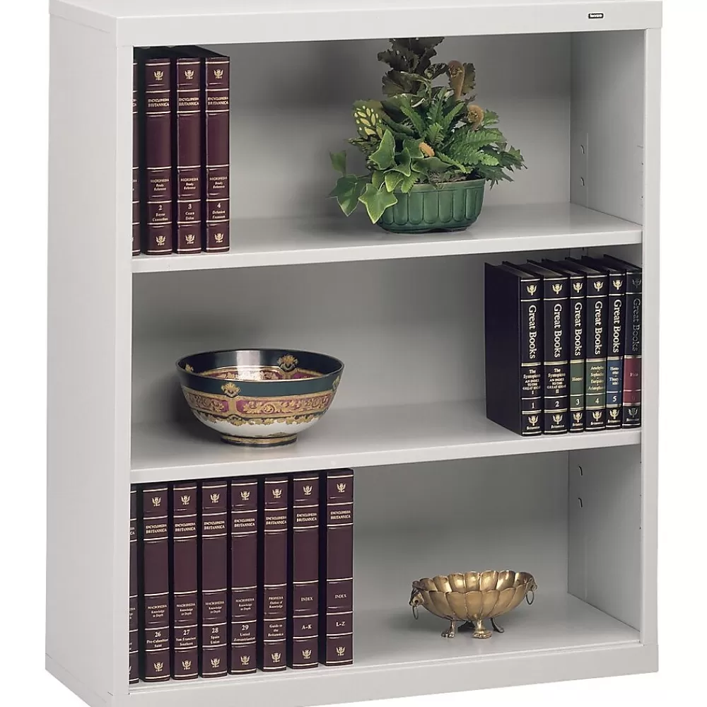 Tennsco 40"H 3-Shelf Welded Bookcase, Light Grey (TNN-B42LGY) Flash Sale