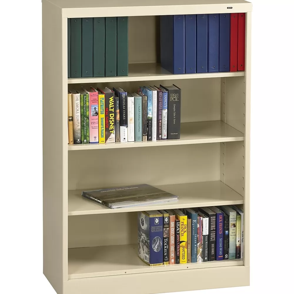 Tennsco 55"H 4-Shelf Welded Bookcase, Putty (TNN-BC1852PY) Clearance