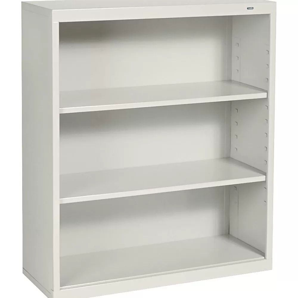 Tennsco 3-Shelf 40"H Metal Bookcase, Putty (110058) Discount