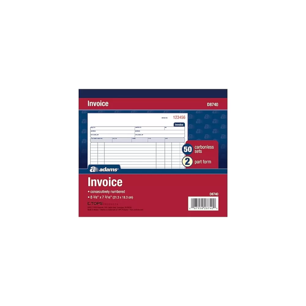 TOPS 2-Part Carbonless Invoices, 50 Sets/Book (D8740) Shop