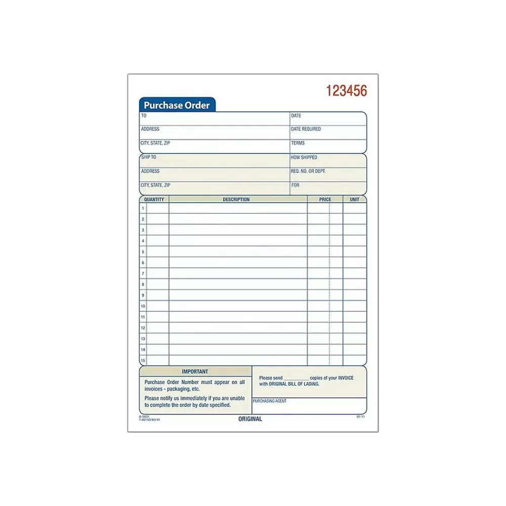 TOPS 2-Part Carbonless Purchase Requisitions, 7.94"L x 5.56"W, 50 Sets/Book (46140) Fashion