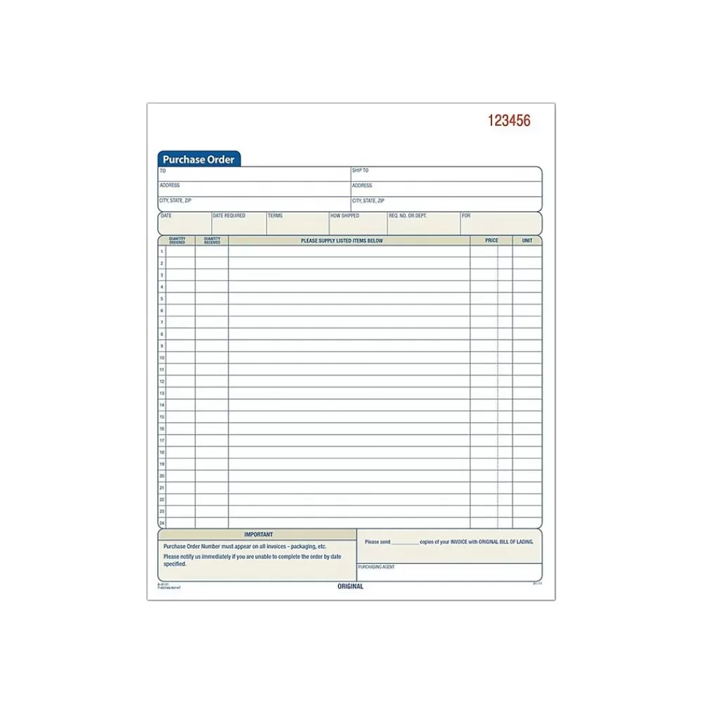 TOPS 3-Part Carbonless Purchase Requisitions, 8.38"L x 10.69"W, 50 Sets/Book (46147) Best