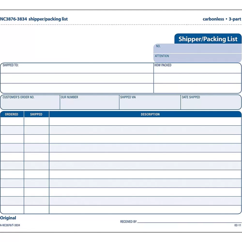 TOPS Snap-Off 3-Part Carbonless Packing Slips, 8-1/2" x 7", 50 Sets/Book (3834) Cheap