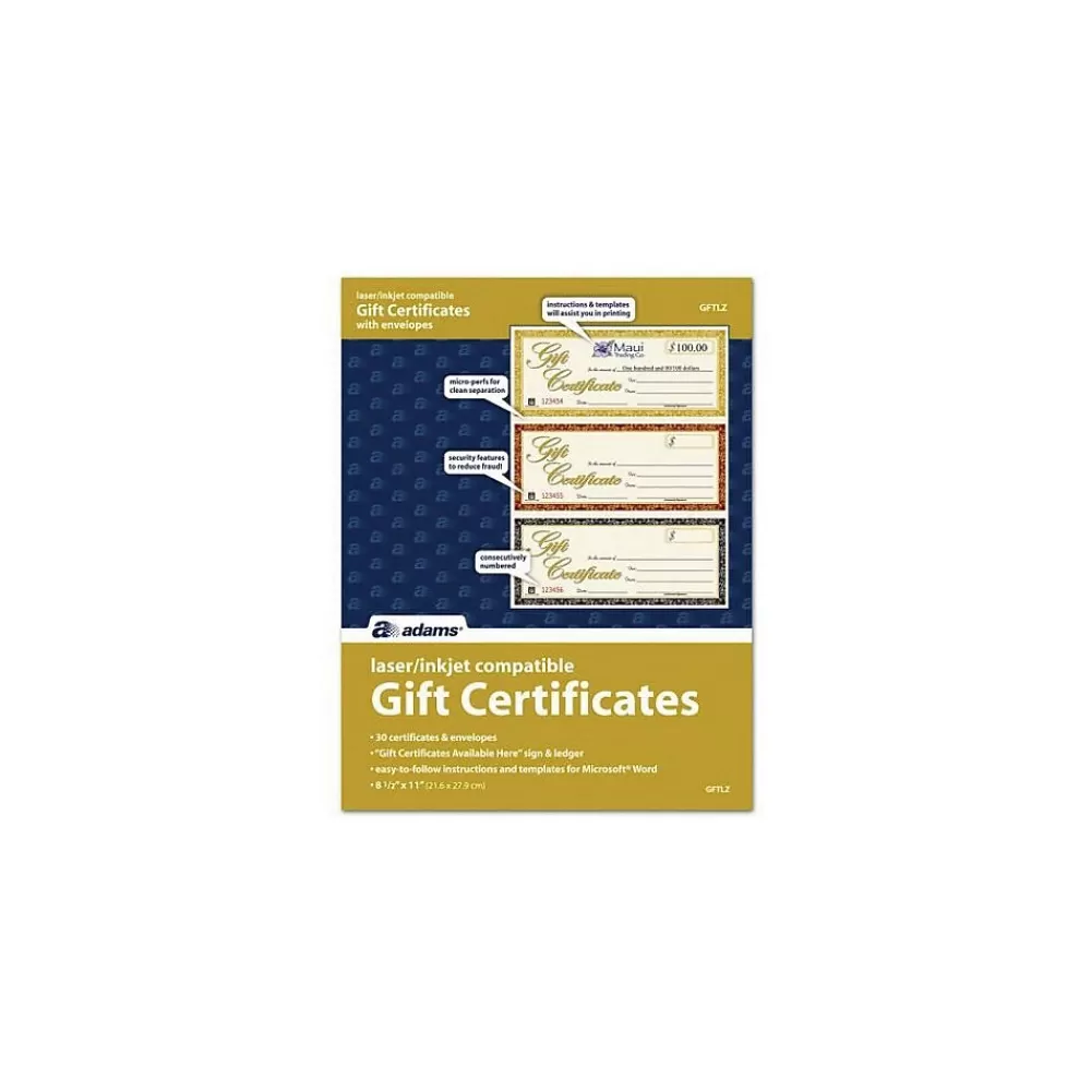 TOPS 3-Up Gift Certificate, 30/Pack (GFTLZ) Outlet