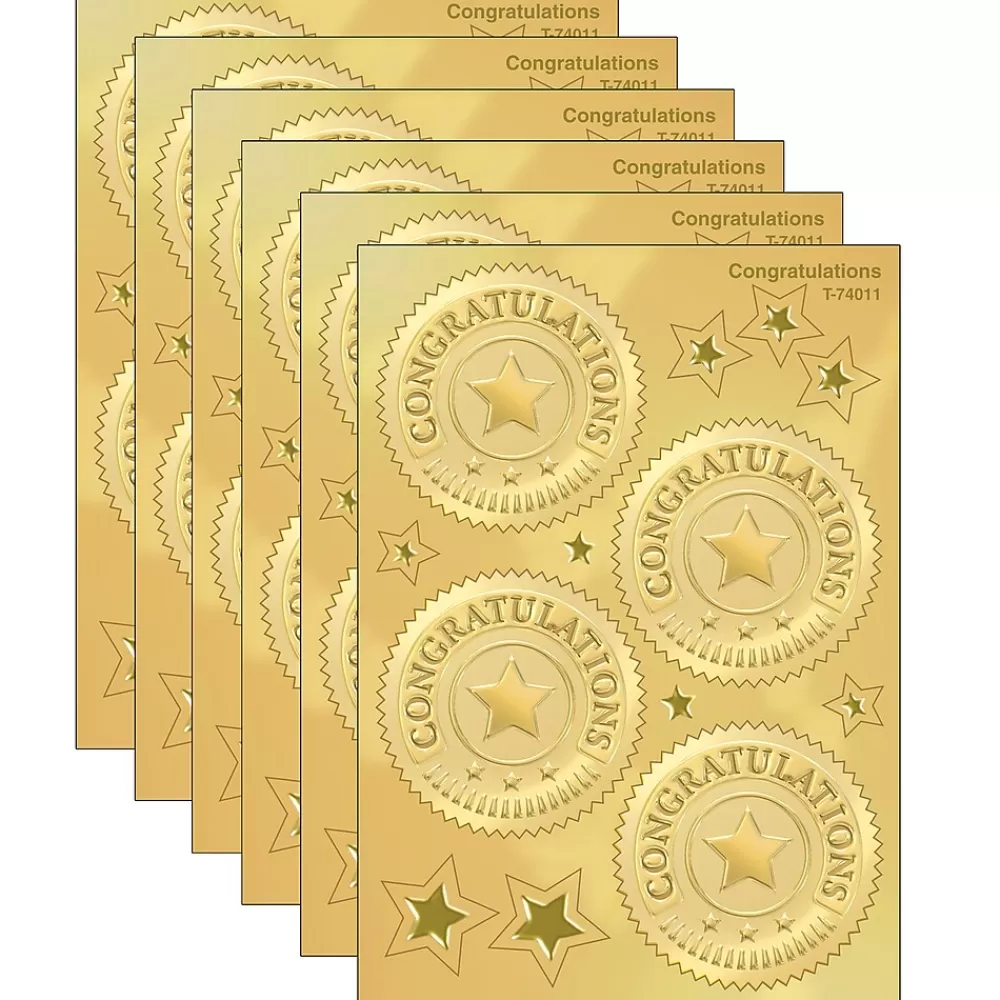 Trend Enterprises TREND 2" Congratulations (Gold) Award Seals Stickers (T-74011-6) Flash Sale