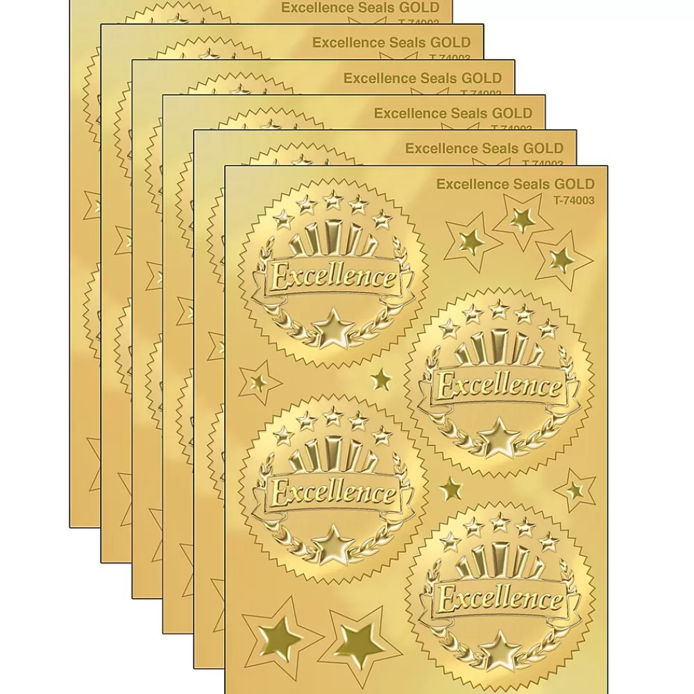 Trend Enterprises TREND 2" Excellence (Gold) Award Seals Stickers (T-74003-6) Cheap