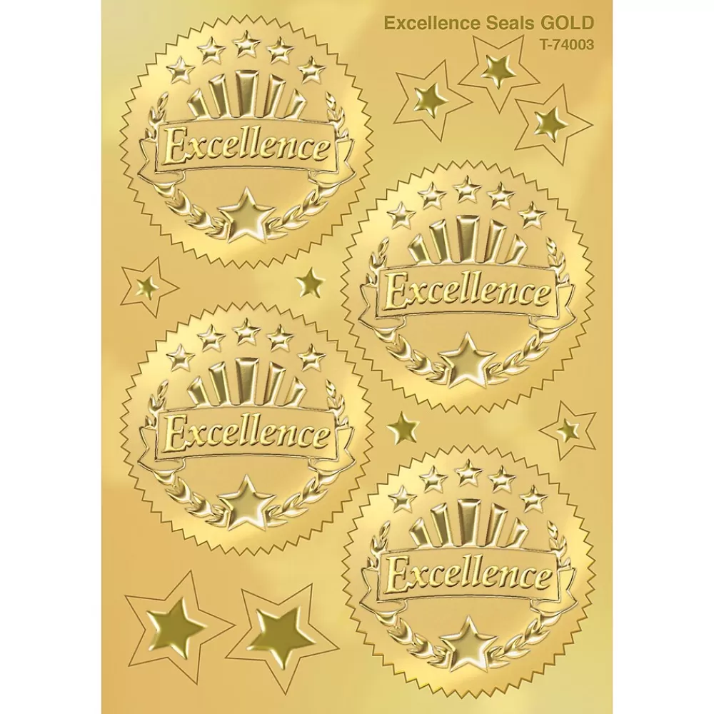 Trend Enterprises TREND 2" Excellence (Gold) Award Seals Stickers (T-74003-6) Cheap