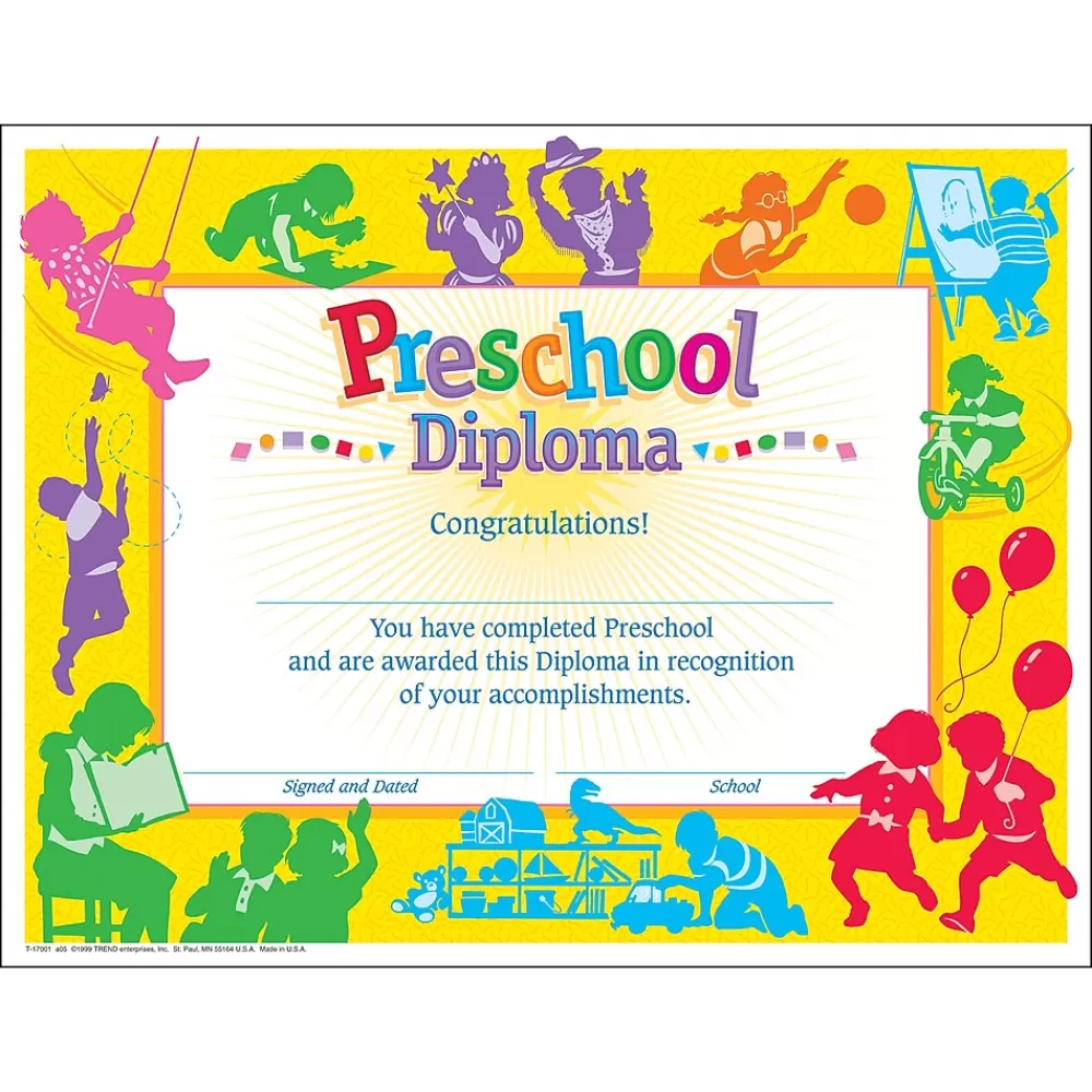 Trend Enterprises TREND Classic Preschool Diploma, 30 Per Pack, 6 Packs (T-17001-6) New