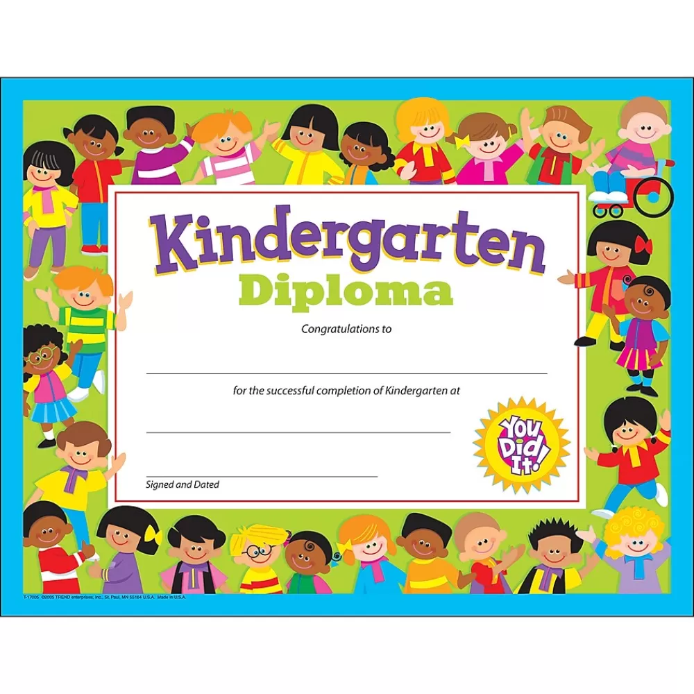 Trend Enterprises TREND Kindergarten Diploma, 30 Per Pack, 6 Packs (T-17005-6) Clearance