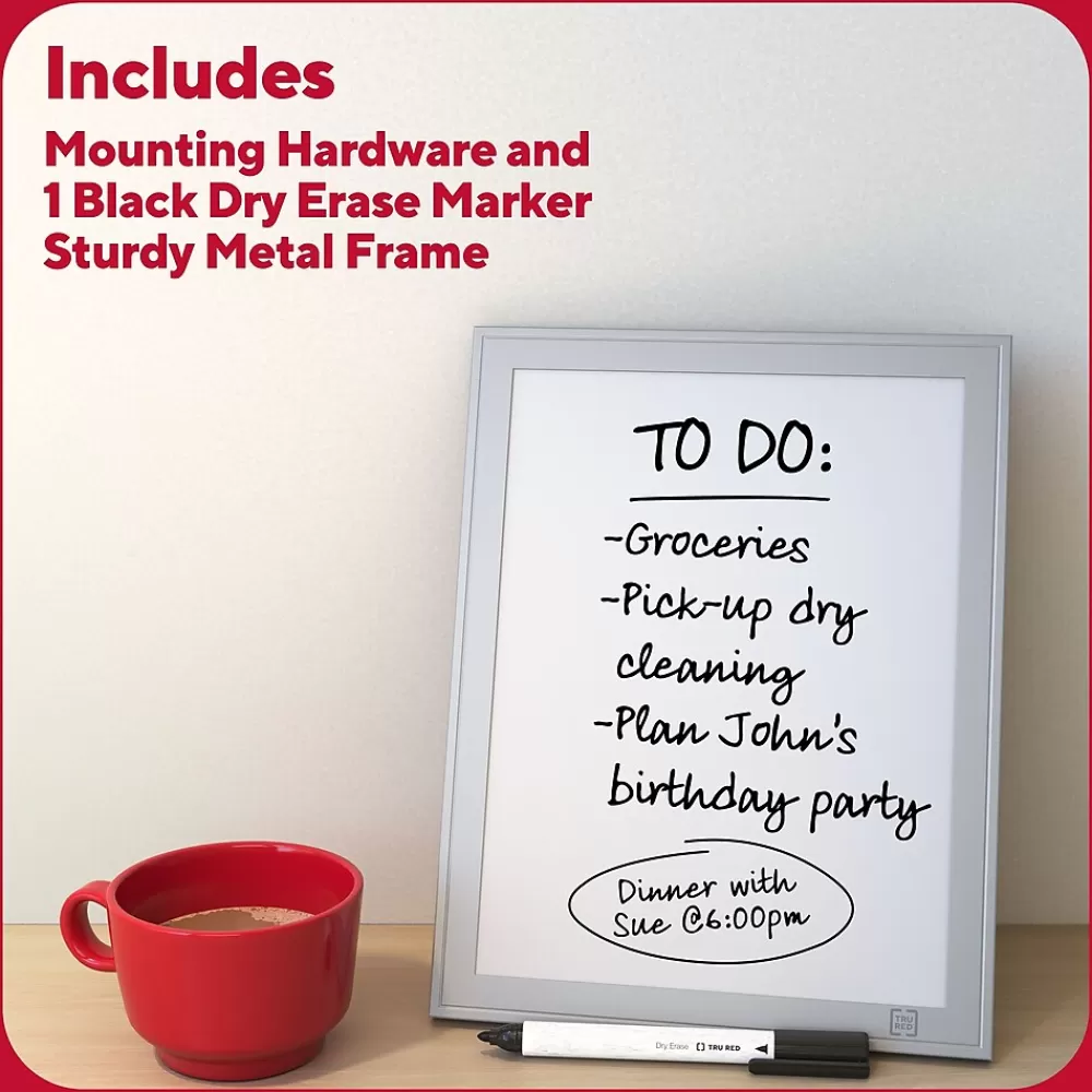 TRU RED Melamine Dry-Erase Whiteboard, Aluminum Frame, 8.5" x 11" (TR62580) Online