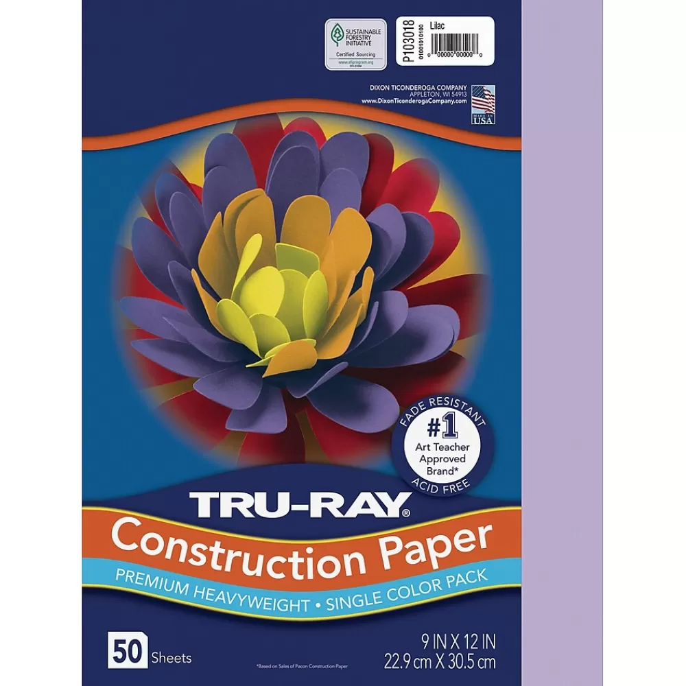 Tru-Ray 9" x 12" Construction Paper, Lilac, 50 Sheets (P103018) Cheap