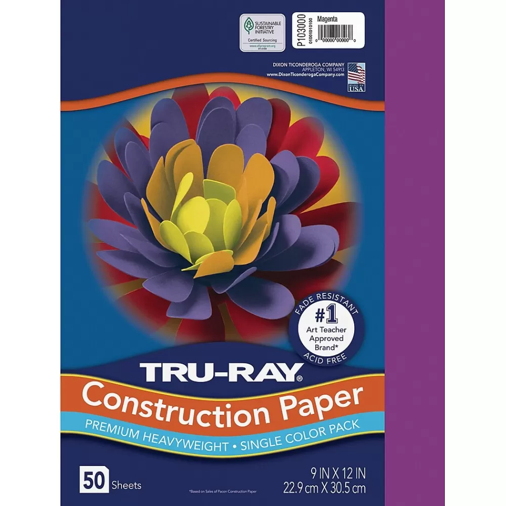 Tru-Ray 9" x 12" Construction Paper, Magenta, 50 Sheets (P103000) Sale