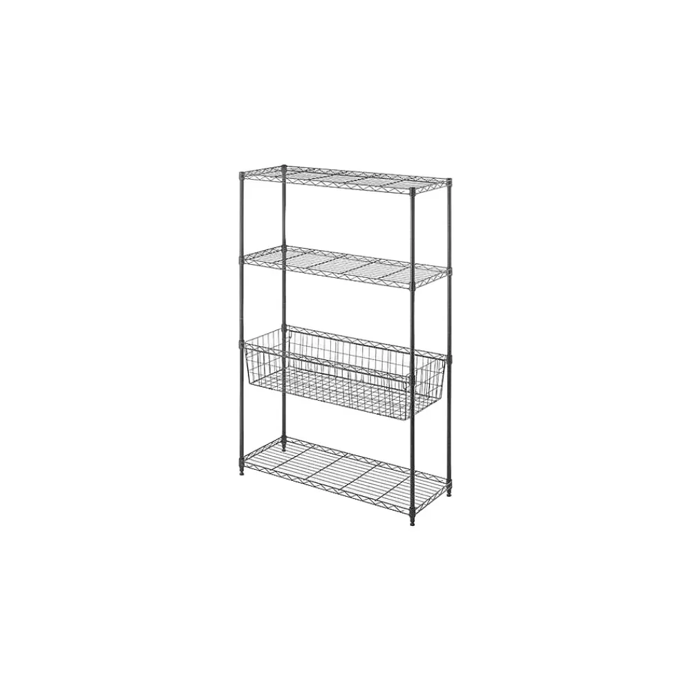 Whitmor Supreme 4-Tier 54" Storage Center Rack, Black (6310-7205) Shop