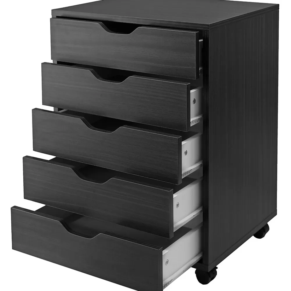 Winsome Halifax 5-Drawer Storage Cabinet, Black (20519) Best Sale