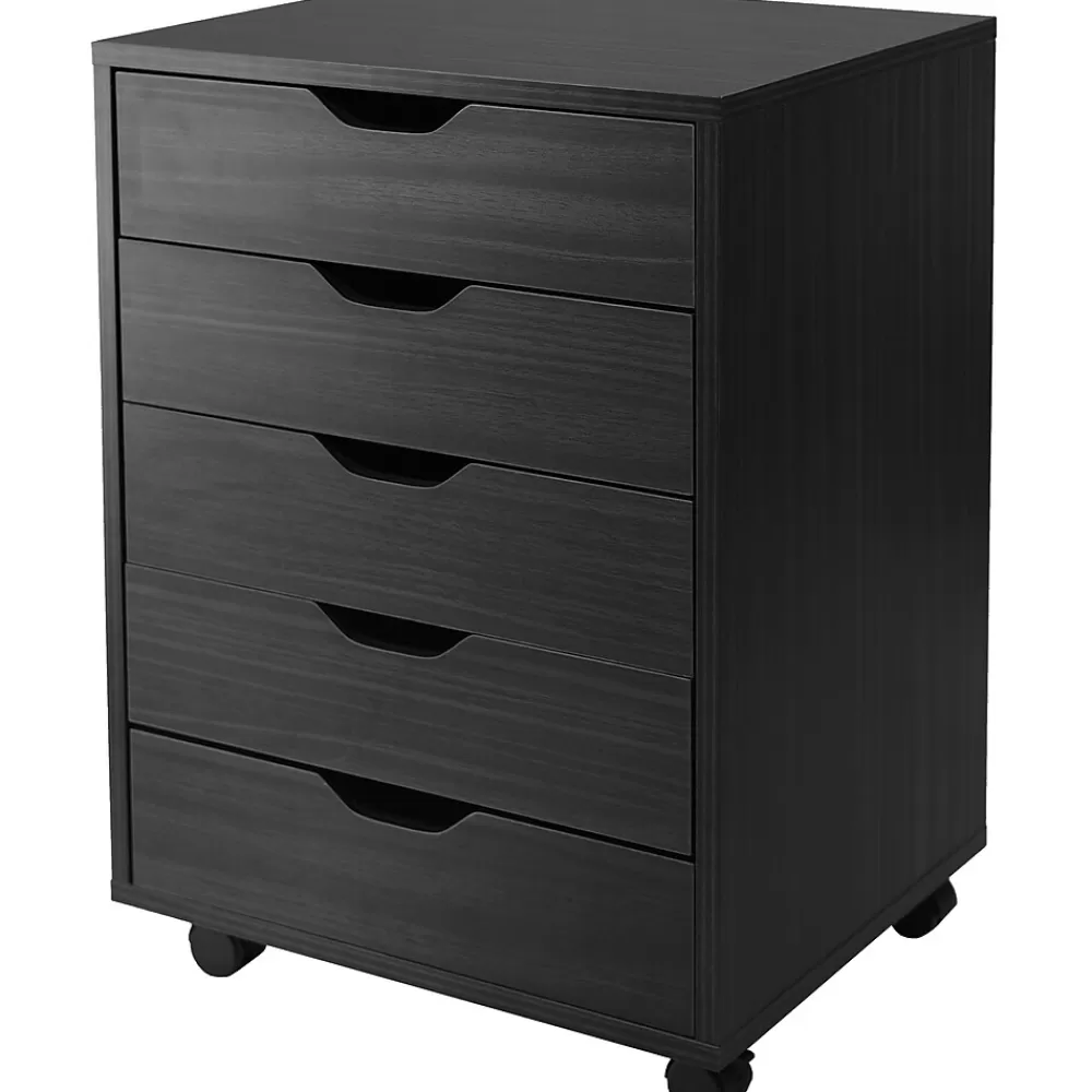 Winsome Halifax 5-Drawer Storage Cabinet, Black (20519) Best Sale