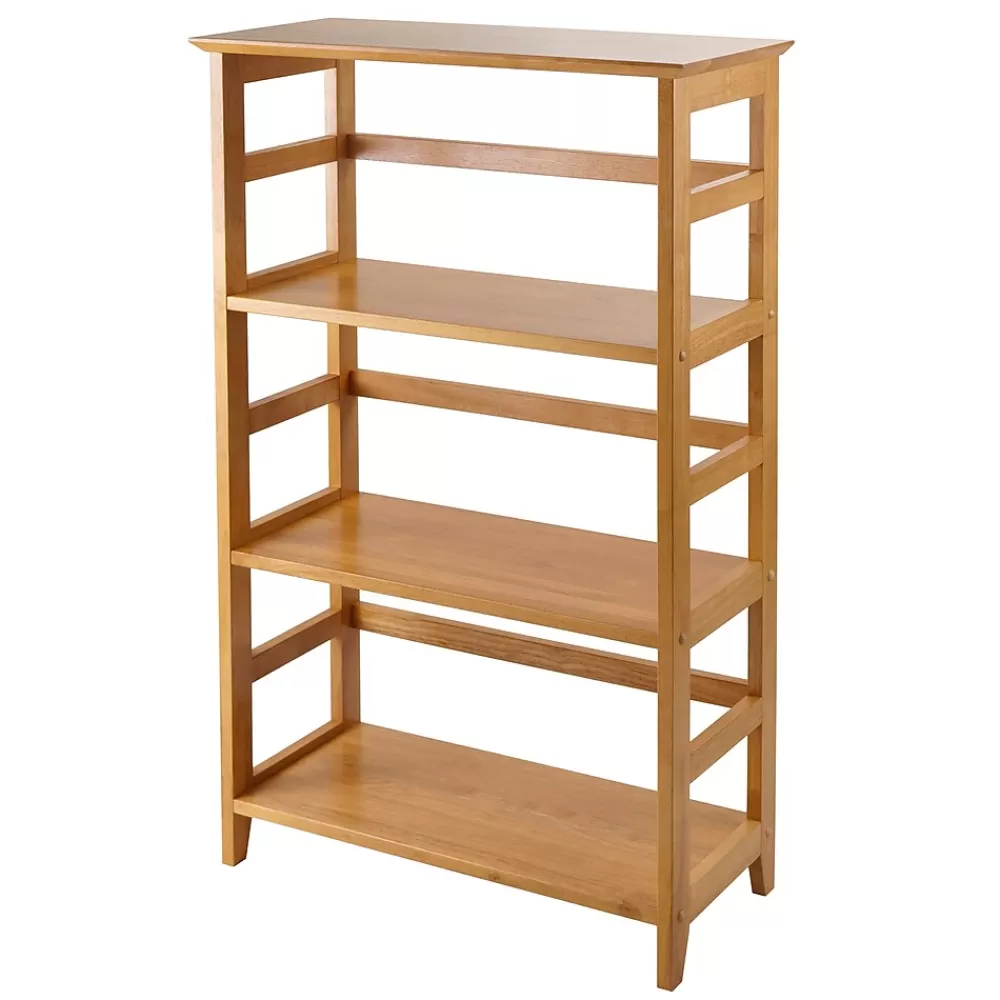 Winsome Solid/Composite Wood 3-Tier Studio Bookshelf, Honey (99342) Sale