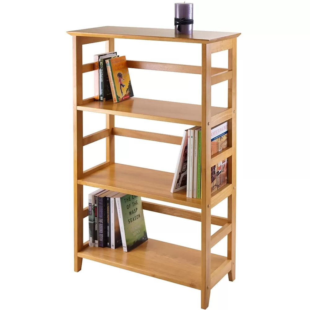 Winsome Solid/Composite Wood 3-Tier Studio Bookshelf, Honey (99342) Sale