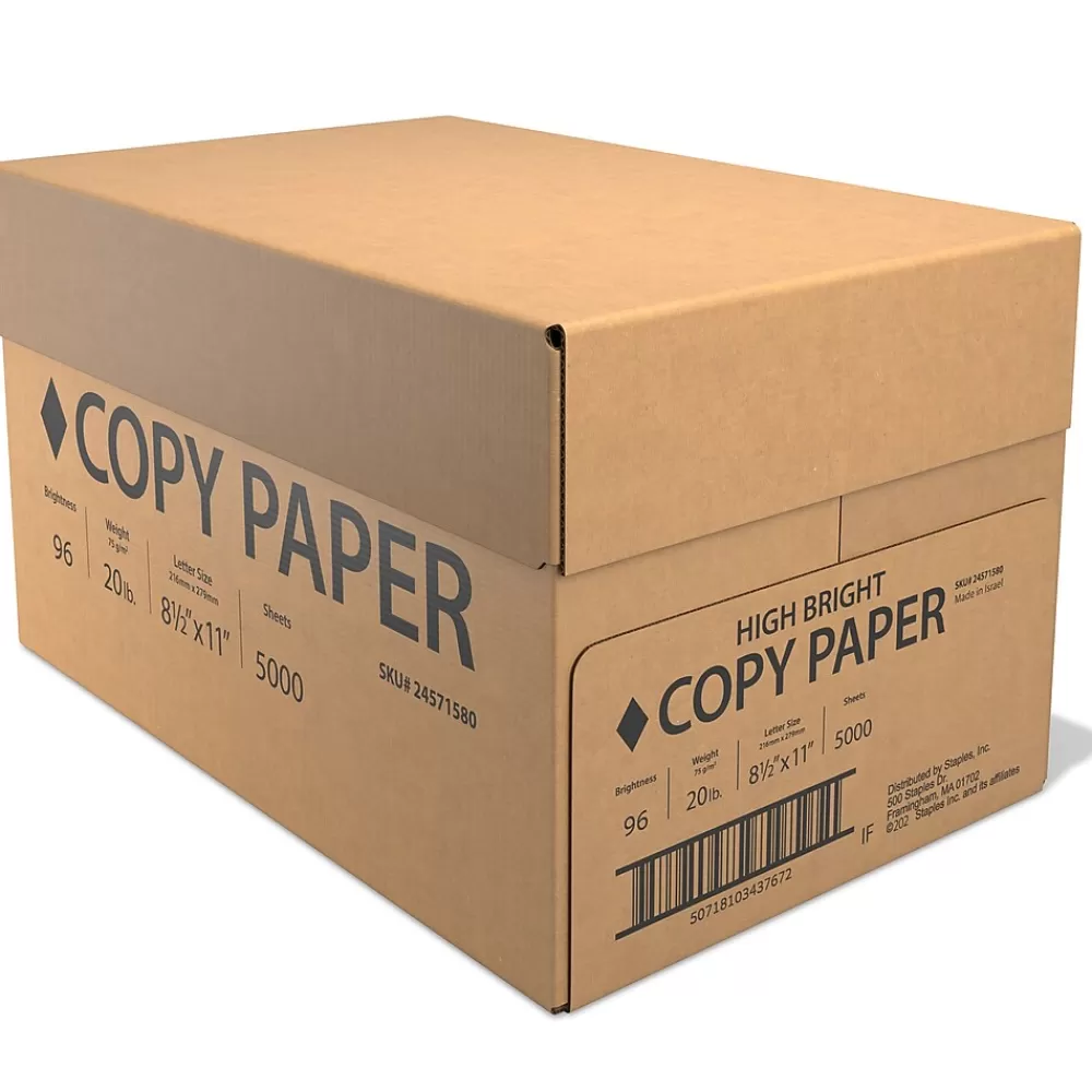 Customer Owned 8.5" x 11" Copy Paper, 20 lbs., White, 5000 Sheets/Carton (61980CT) Online