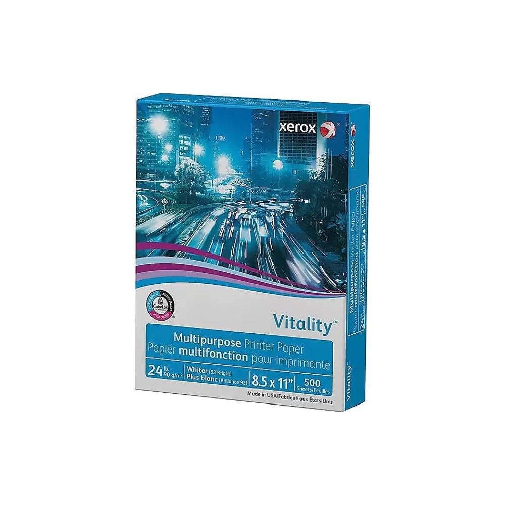 Xerox Vitality 8.5" x 11" Multipurpose Paper, 24 lbs., 92 Brightness, 500 Sheets/Ream (3R02531) Discount