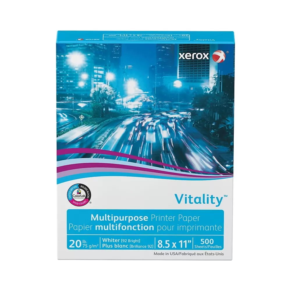 Xerox Vitality 8.5" x 11" Multipurpose Paper, 20 lbs., 92 Brightness, 500 Sheets/Ream (3R02047PY) Discount